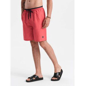 Ombre Men's two-tone ribbed swim shorts - coral