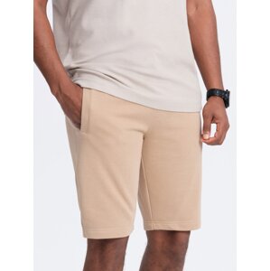 Ombre BASIC men's cotton sweatshorts - beige