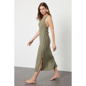 Trendyol Khaki Midi Woven Backless Beach Dress