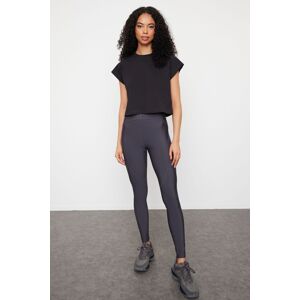 Trendyol Black Crop Crew Neck Knitted Sports T-Shirt