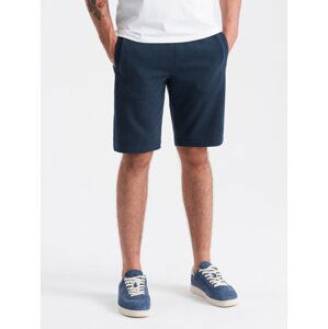 Ombre BASIC men's cotton sweat shorts - navy blue