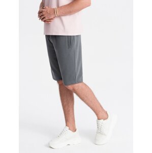 Ombre Men's BASIC cotton sweat shorts - graphite