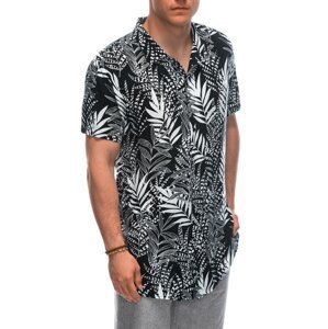 Ombre Men's viscose patterned short sleeve shirt OM-SHPS-0113