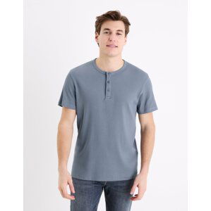 Celio Henley Genrib T-Shirt - Mens