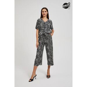 Women's pants MOODO with pattern - black