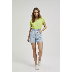 Women's denim shorts with high waist MOODO - light blue