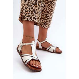 Women's flat sandals made of eco leather Sergio Leone White