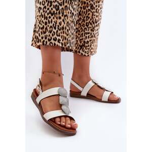 Women's flat sandals with embellishments Sergio Leone White