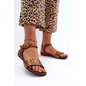 Zazoo Women's Flat Leather Sandals, Copper