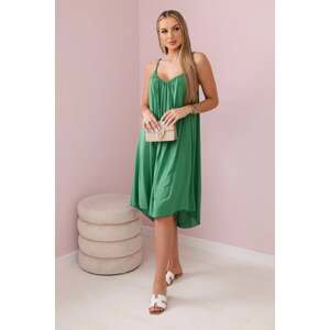Women's viscose dress with straps - green