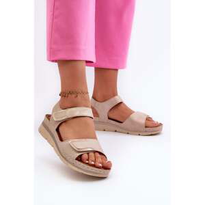 Women's Velcro sandals Beige Risanni