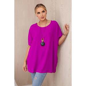 Oversized blouse with pendant purple color