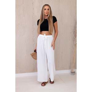 Wide-waisted trousers white