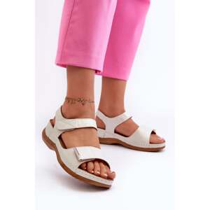 Comfortable women's Velcro sandals Silver Iphiope