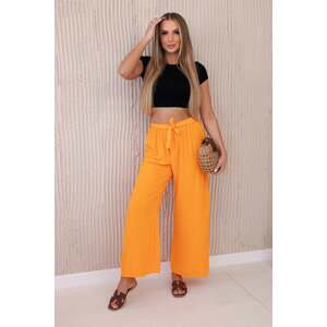 Wide-waisted trousers in orange