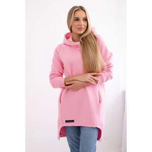 Insulated sweatshirt with a longer back - light pink