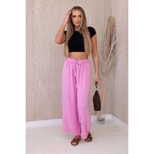 Wide-waisted trousers in light pink colour