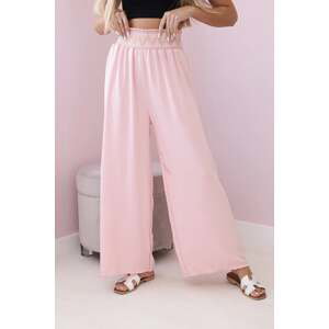 Trousers with wide elastic waistband powder pink