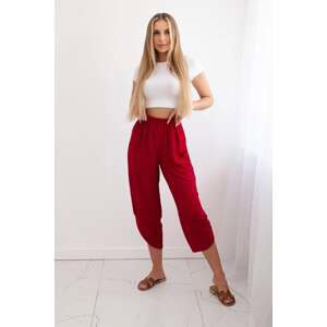 Wide-leg trousers with burgundy pockets