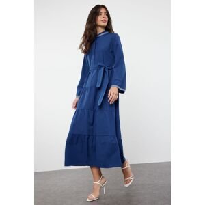 Trendyol Blue Accessory Detailed Woven Dress