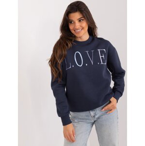 Sweatshirt in navy blue with colorful lettering