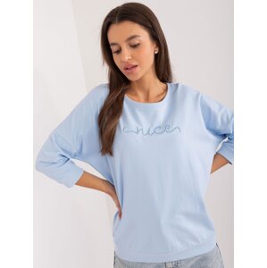 Light Blue Casual Oversize Women's Blouse