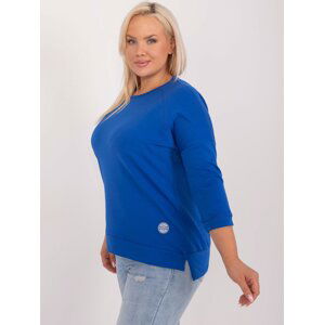 Cotton blouse cobalt blue