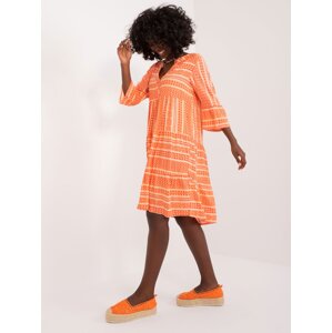 Orange boho dress with prints SUBLEVEL