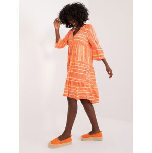 Orange boho dress with prints SUBLEVEL