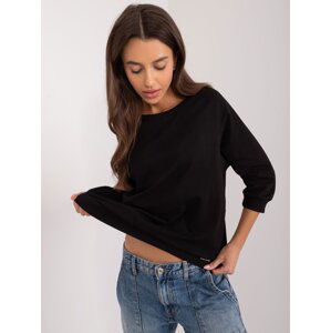 Black women's blouse with a round neckline