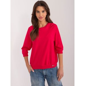 Red casual blouse with cuffs