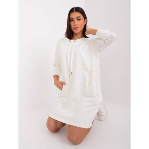 Women's sweatshirt dress Ecru with pockets