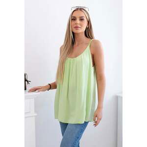 Viscose blouse with pistachio straps