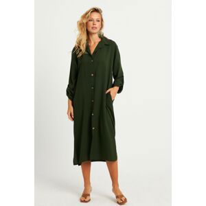 Cool & Sexy Women's Khaki Shirt Dress LV178