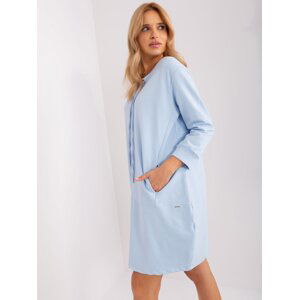 Light Blue Straight Sweatshirt Dress