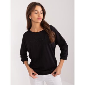 Black Cotton Casual Blouse