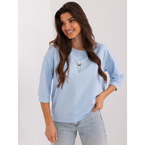 Light Blue Oversize Women's Casual Blouse