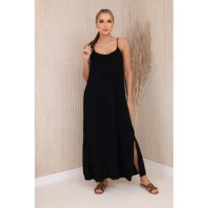 Women's dress with straps - black