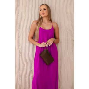 Women's maxi dress with straps - purple