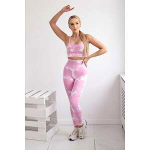 Women's Fitness Set Top + Push Up Leggings - Light Pink/Eco