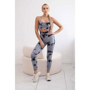 Women's Fitness Set Top + Push Up Leggings - Grey