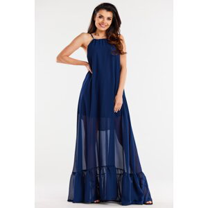 Awama Woman's Dress A516 Navy Blue