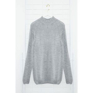 Trendyol Gray Slim Fit Turtleneck Half Turtleneck Raglan Sleeve Seamless Basic Knitwear Sweater