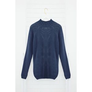 Trendyol Indigo Slim Fit Turtleneck Half Turtleneck Raglan Sleeve Seamless Basic Knitwear Sweater