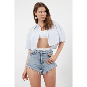 Trendyol Striped Crop Woven Shirt