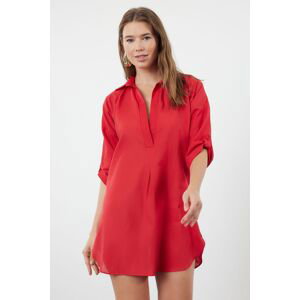 Trendyol Red Mini Woven Beach Dress