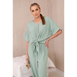 Women's set blouse + trousers - mint