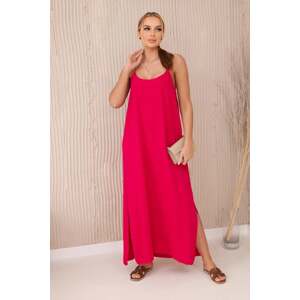 Women's dress with straps - fuchsia