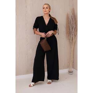 Women's set blouse + trousers - black