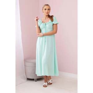 Women's dress with ties at the neckline - mint
